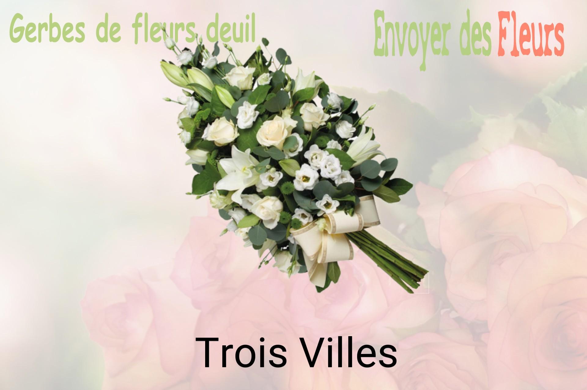 Gerbe de fleurs de deuil livrée à Trois-Villes